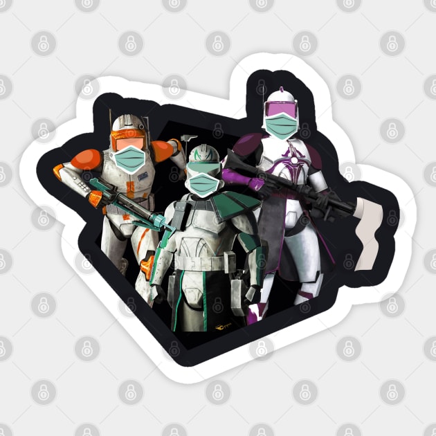 Cautious Troopers Sticker by Cepepasart